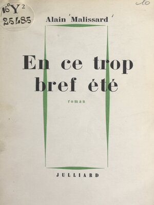 cover image of En ce trop bref été